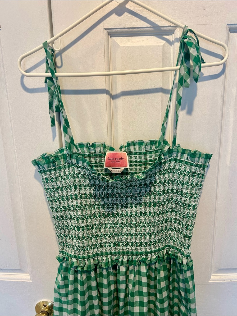 kate spade Green Gingham Smocked Sundress - Picture 3 of 4